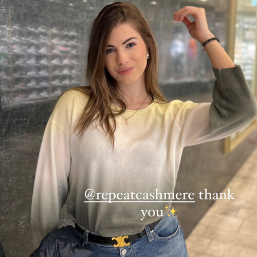 Trui van biologisch cashmere met dip dye print